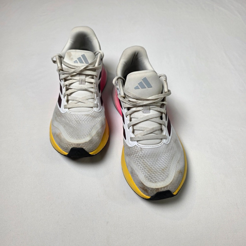 Adidas Runfalcon 5 Running Shoes Womens 8 White Yellow Pink Gradient Sneaker
